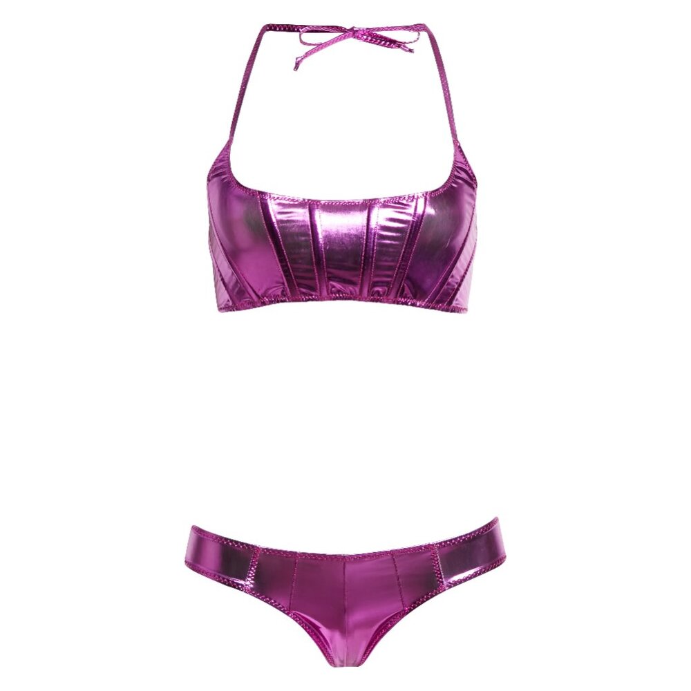 NEW Corset PVC Bikini Set